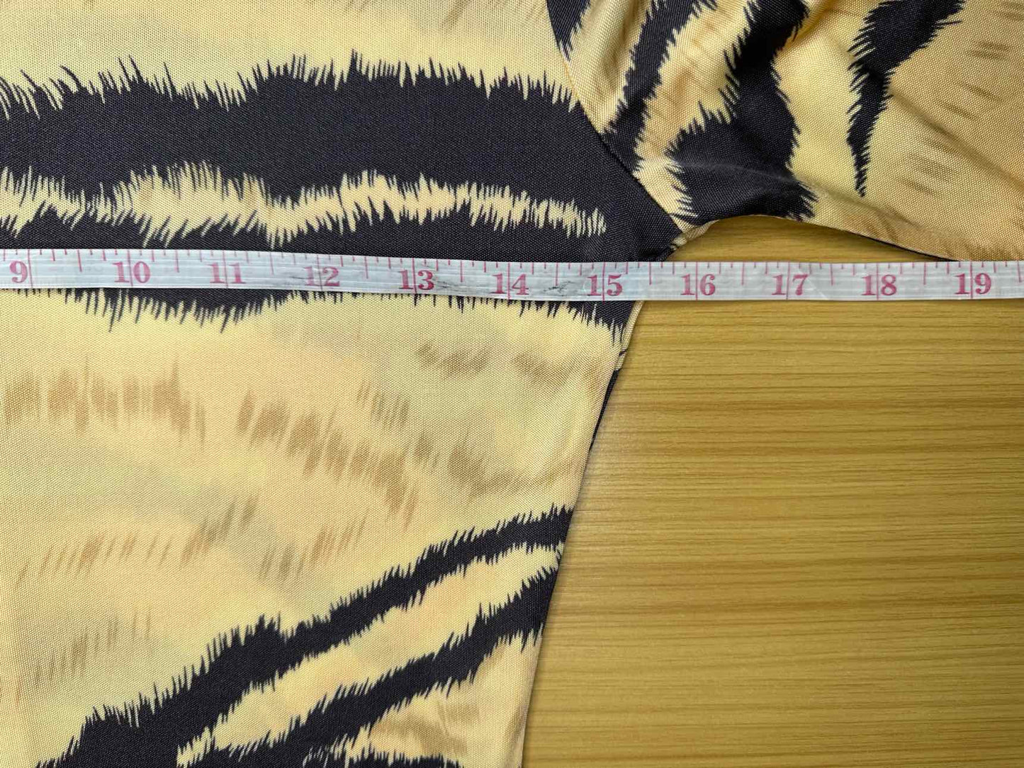 RONNY KOBO Yellow Zebra Print Bodysuit Size M
