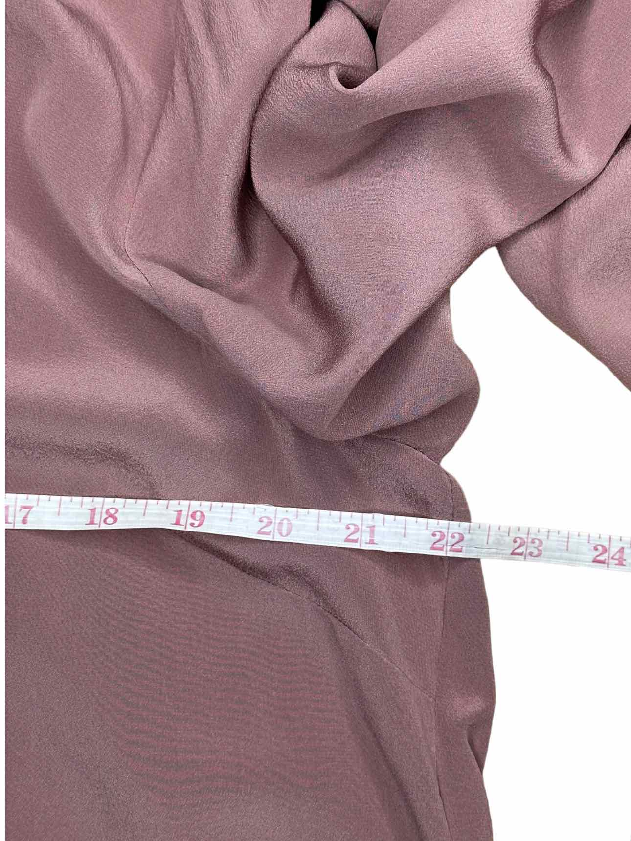 ELIE TAHARI Mauve 100% Silk Pleat Detail Top Size M