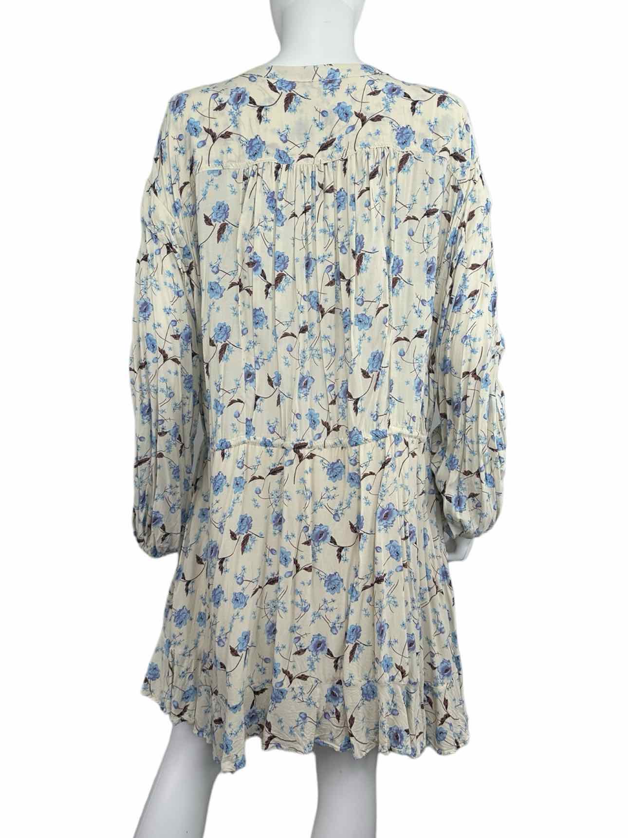 Free People Blue Floral Print Dress Size L