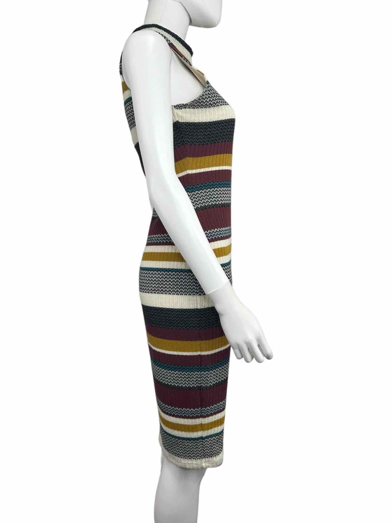 GIANNI BINI Striped Stretch Knit Bodycon Dress Size M