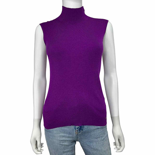 ESCADA Purple Wool Silk Blend Turtleneck Sweater Size 10