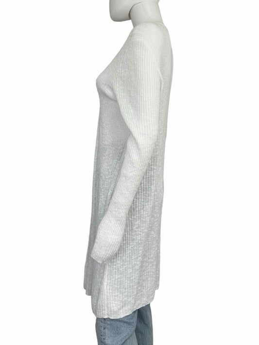 EILEEN FISHER White Organic Linen Blend Sweater Duster Size XL