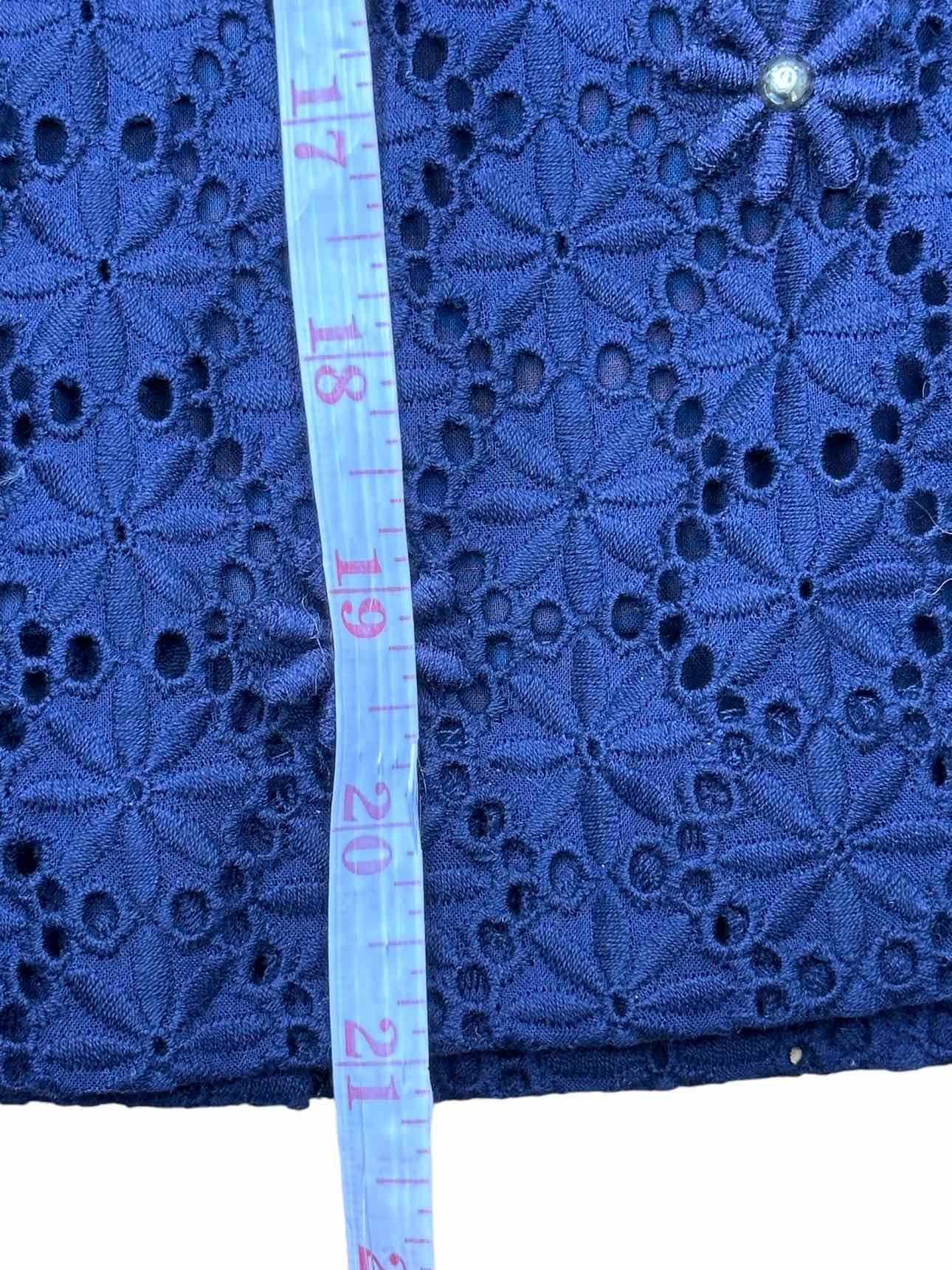 Talbots NWT Navy Blue Floral Eyelet Pencil Skirt Size 6P