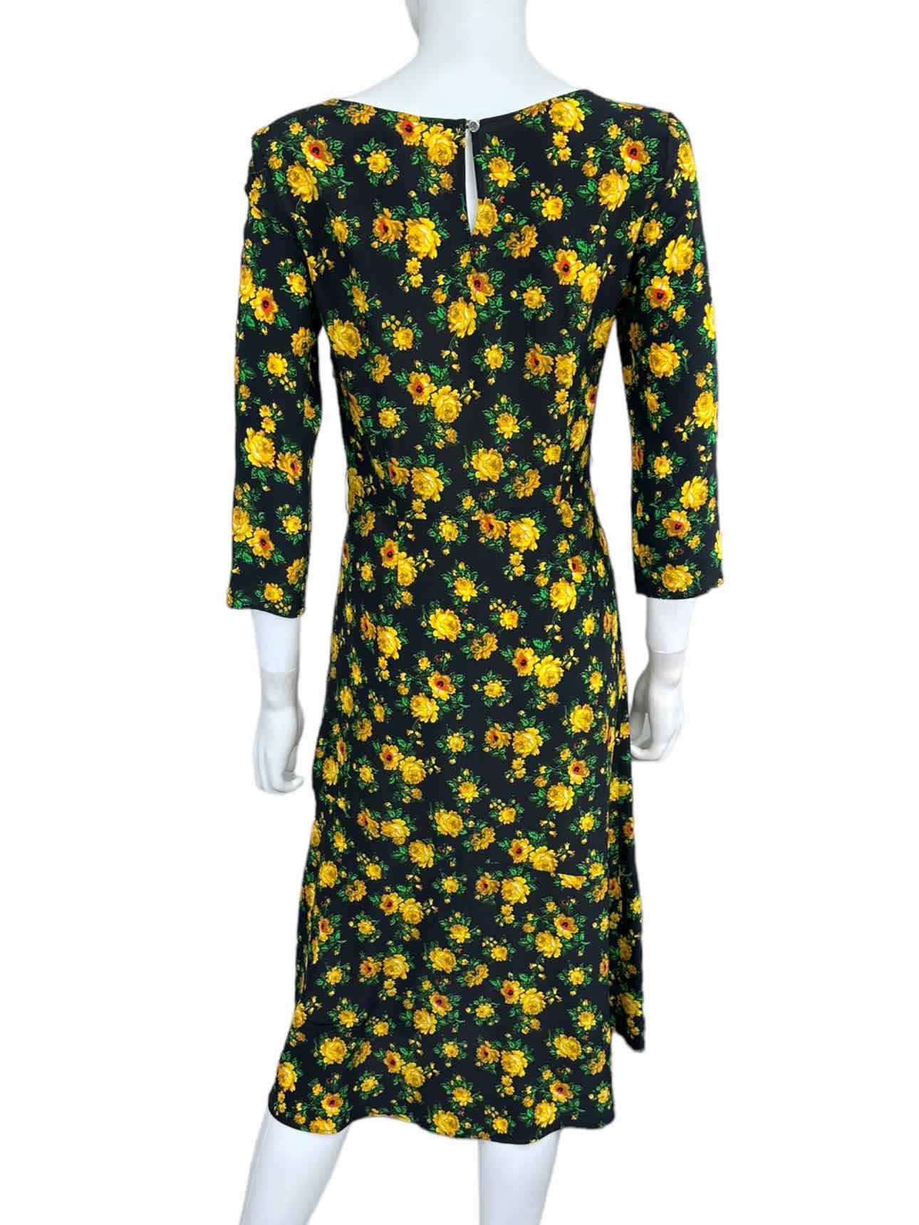 CLAUDIE PIERLOT Black Floral Silk Print RISMAH Dress Size S