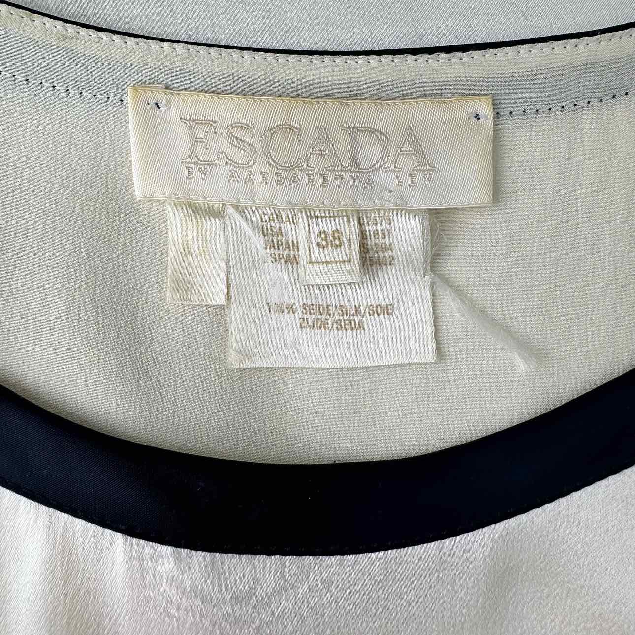 ESCADA Cream Silk Ruffled deals Blouse Size 36DE / 6US