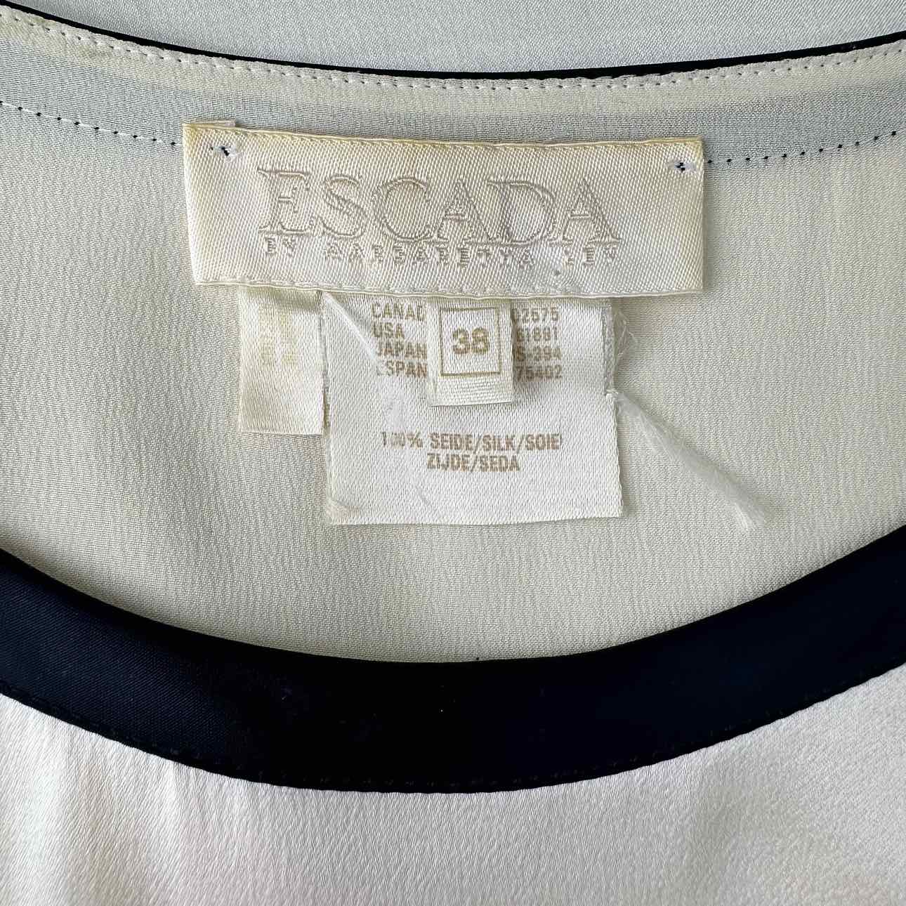 Vintage ESCADA Cream 100% Silk Blouse,tag