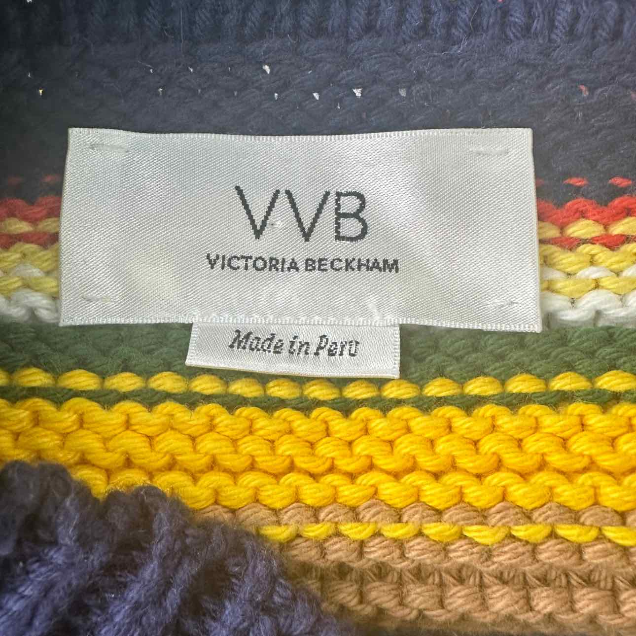 VVB VICTORIA BECKHAM 100% Cotton Striped Sweater, cotton sweater