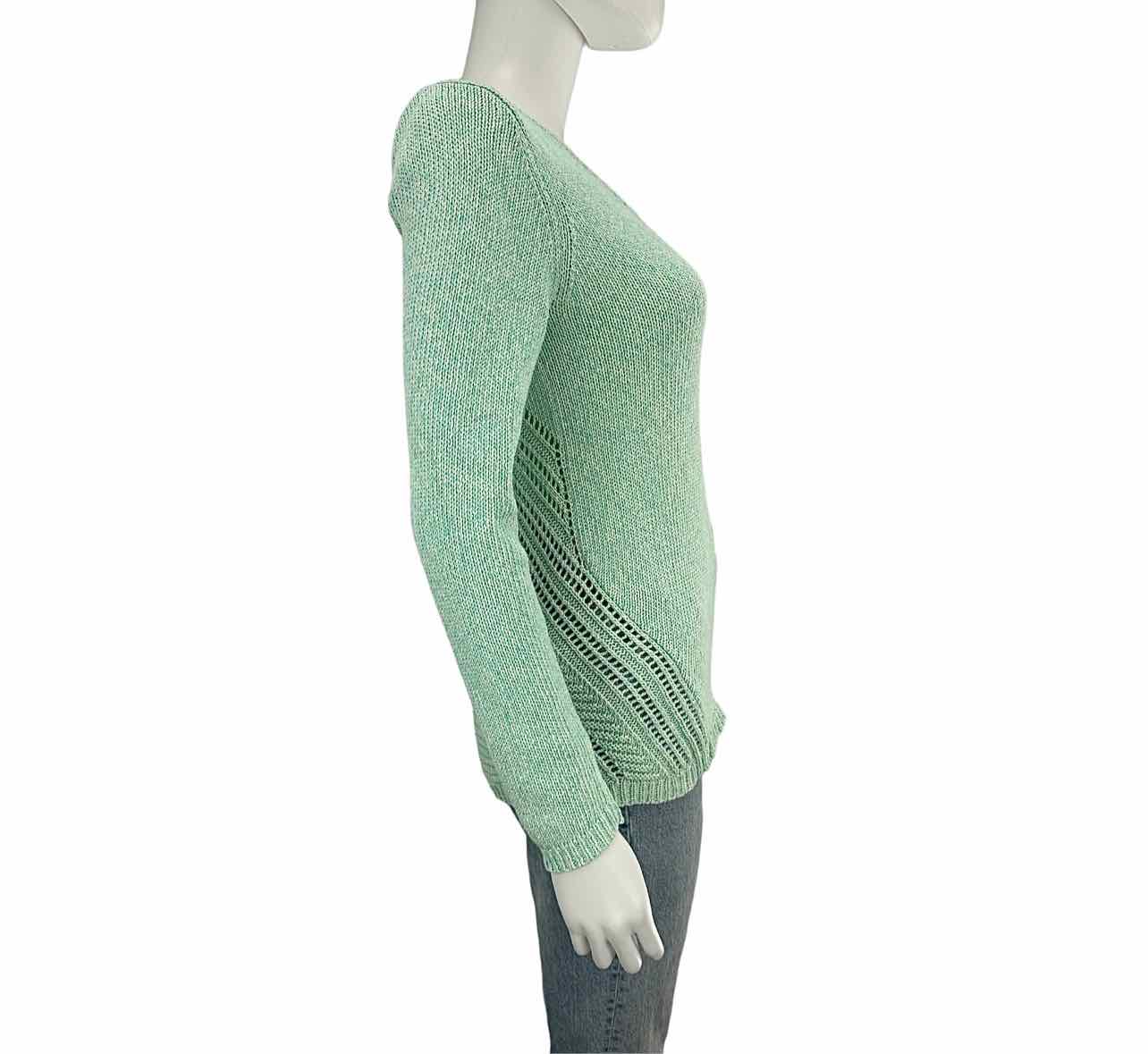 WHITE + WARREN 100% Cotton Mint Green Sweater Size S