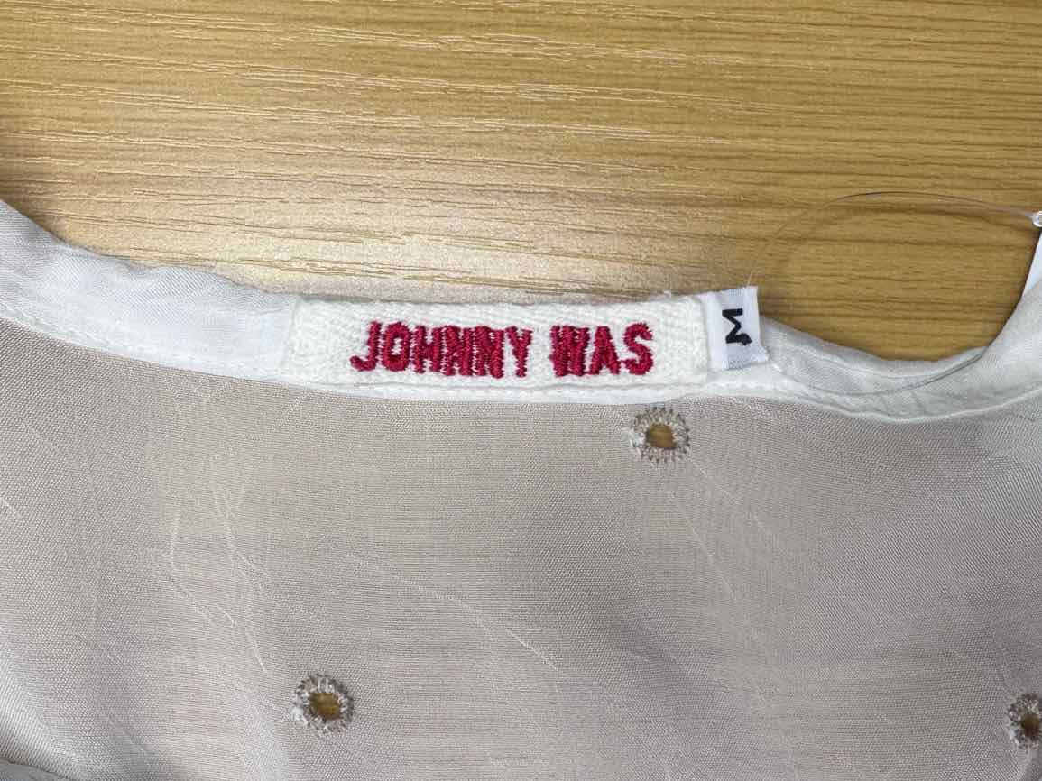 Johnny Was White Embroidered Poncho Size M