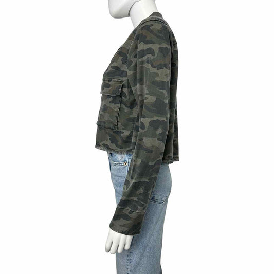 bella dahl Green Camo Cropped Military Jacket Size XS