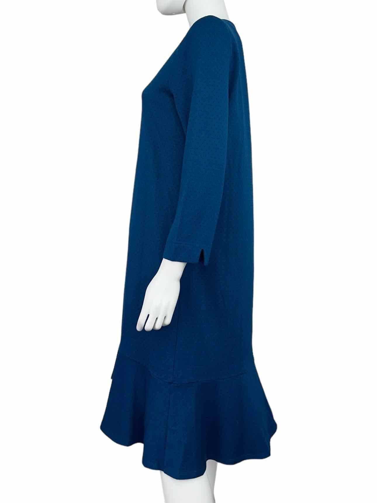 J. Jill Oxford Blue Polka Dot Dress Size M