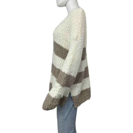 Newbury Kustom NWT White Striped Eyelash Sweater Size L