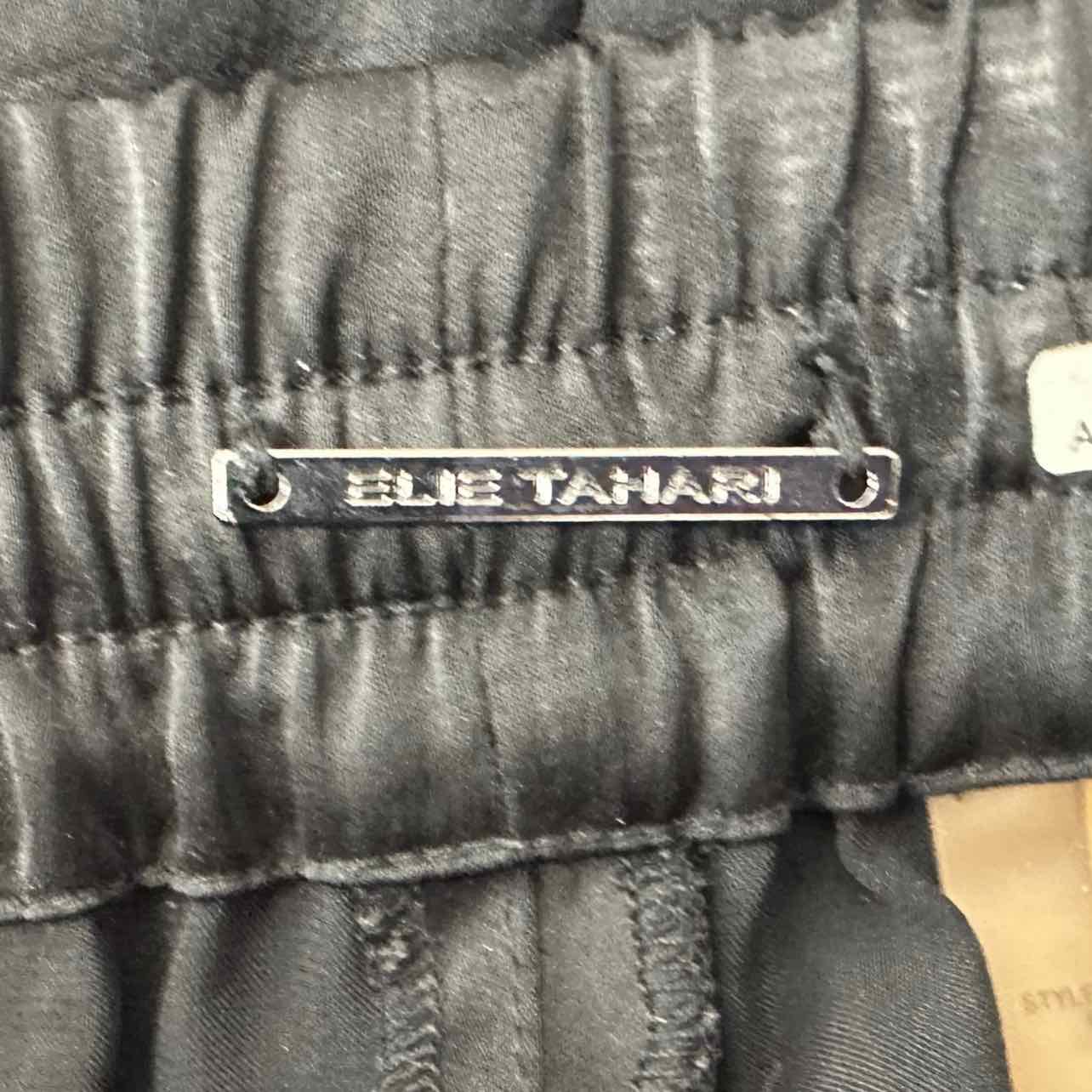 Elie Tahari Black Satin Trousers Size S