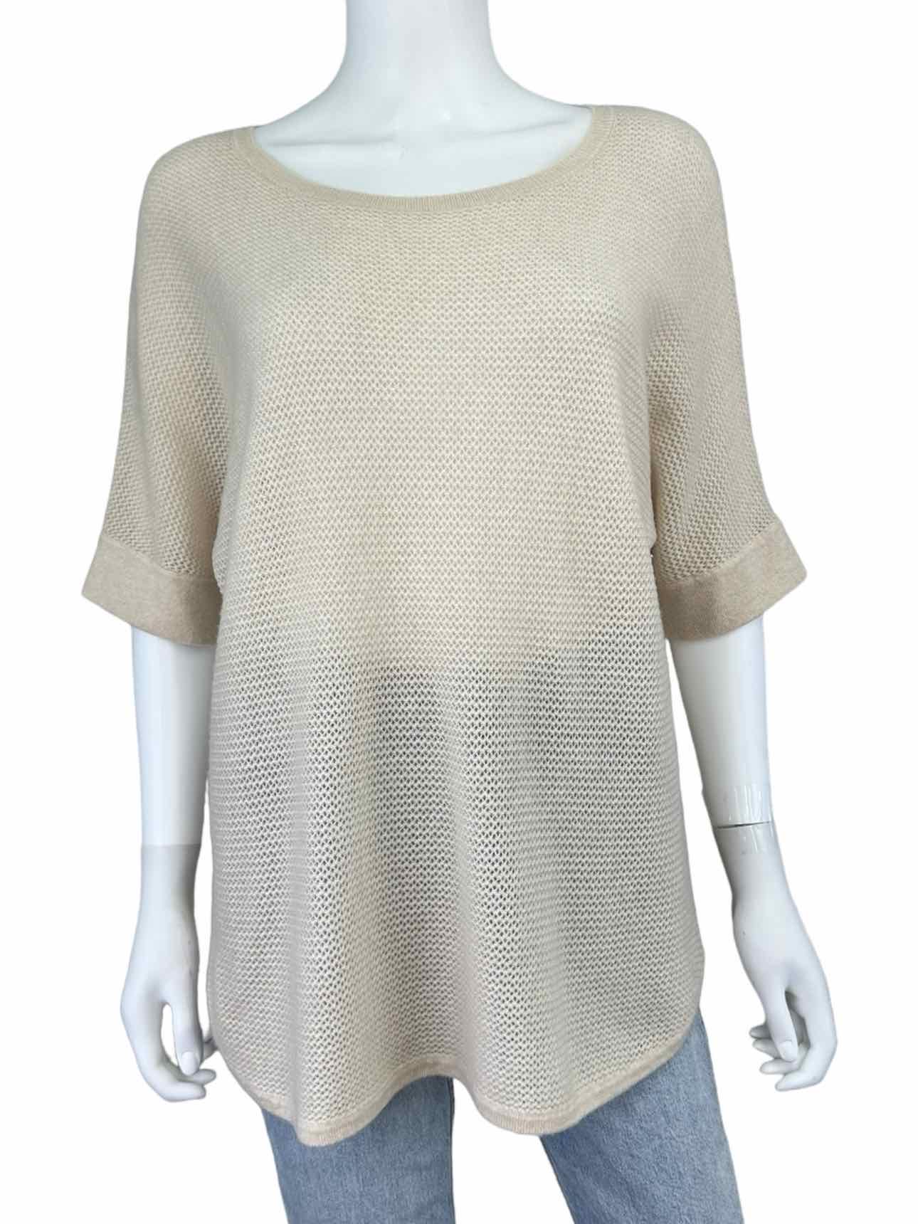 WHITE + WARREN Beige 100% Cashmere Sweater Size L