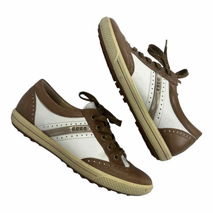 ECCO Tan Leather Lace Up Sneaker Size 38 alineconsignment