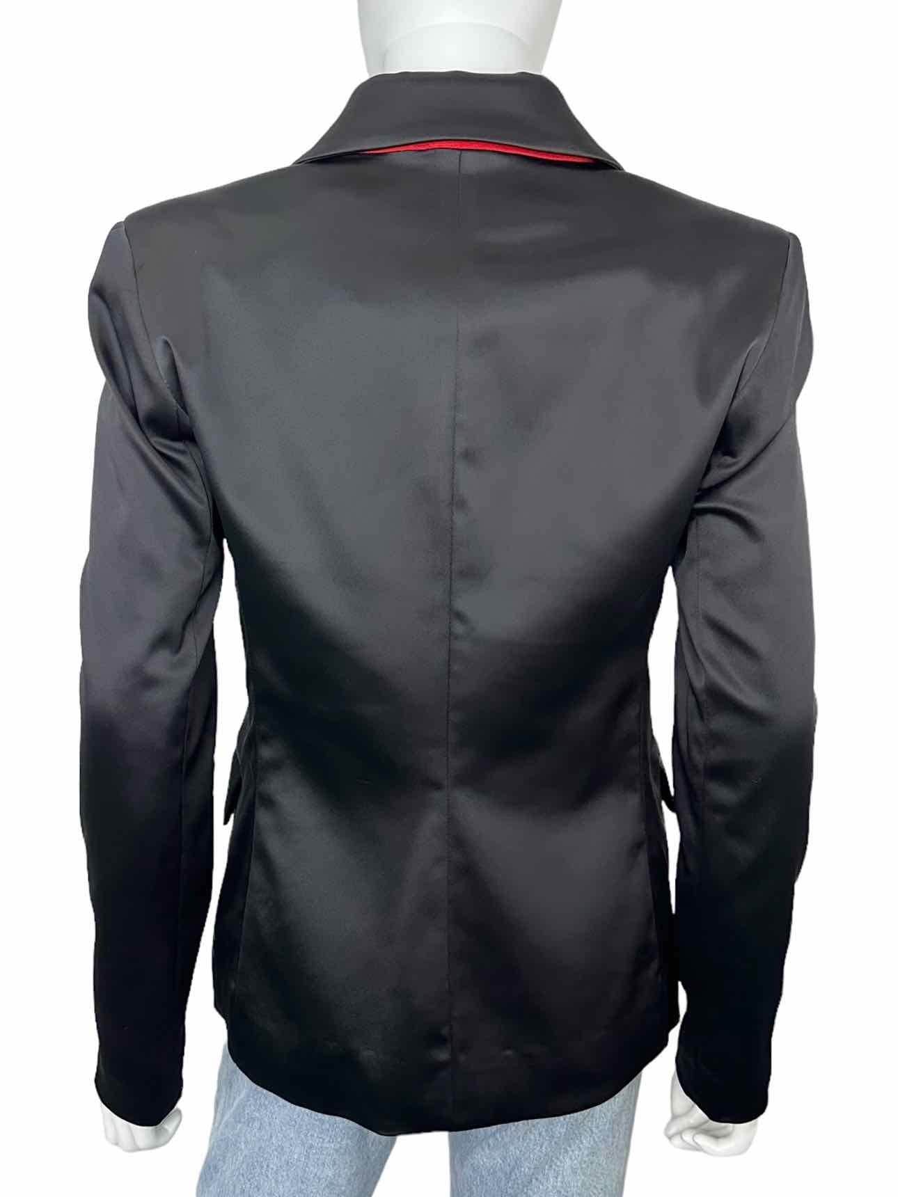 dusica dusica Black Satin Blazer, back