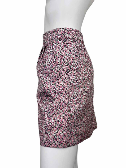 J. Crew Pink Brocade Mini Skirt Size 8