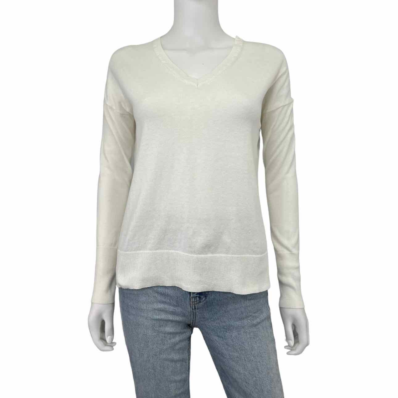 WHITE + WARREN White Cotton Blend Sweater Size XS