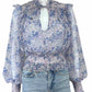 Free People Lilac Floral Print Blouse Size M