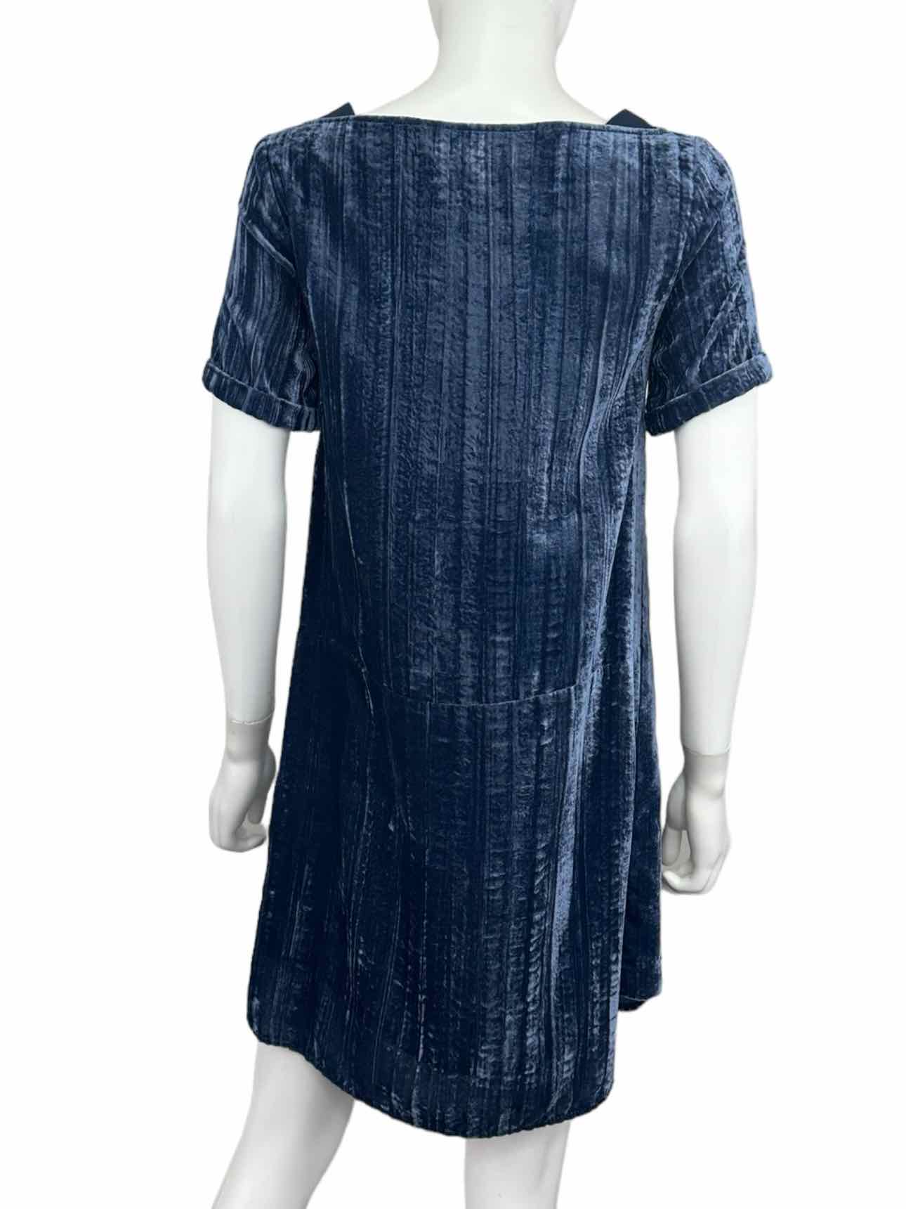 floreat by Anthropologie Blue Crushed Velvet Dress Size XS