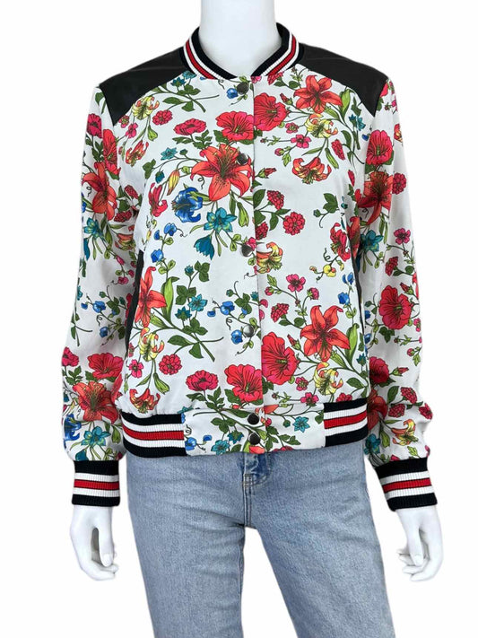 Olivia Culpo x LE TOTE Reversible Floral Print Bomber Jacket Size S