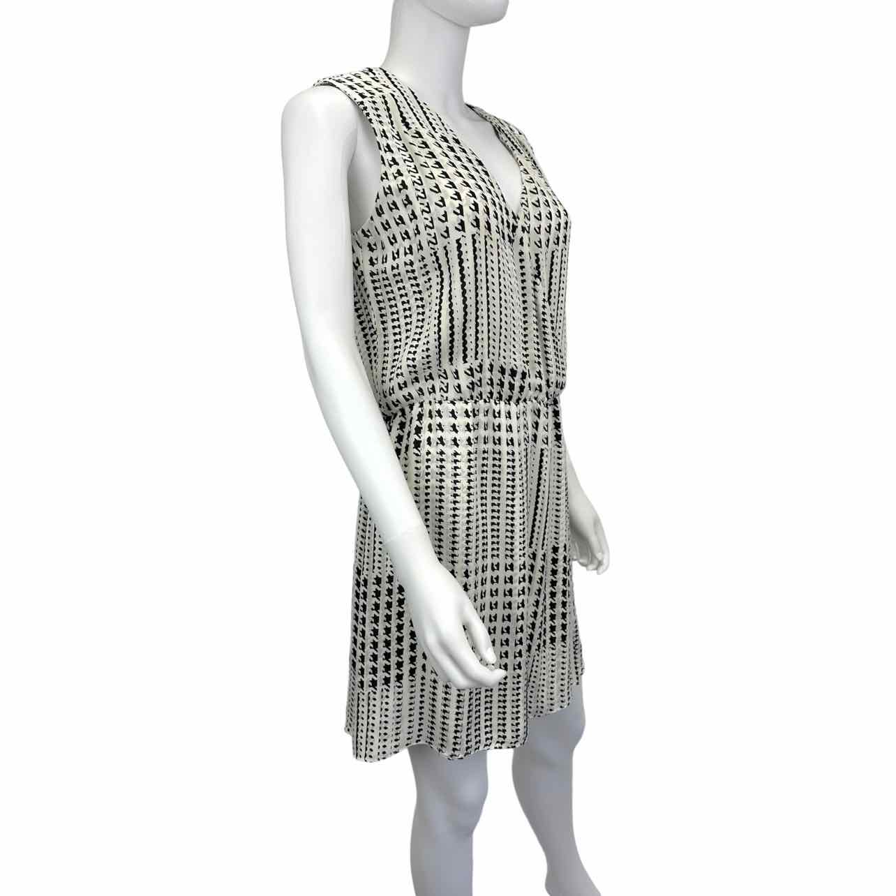 Parker Black & White Print Dress Size L