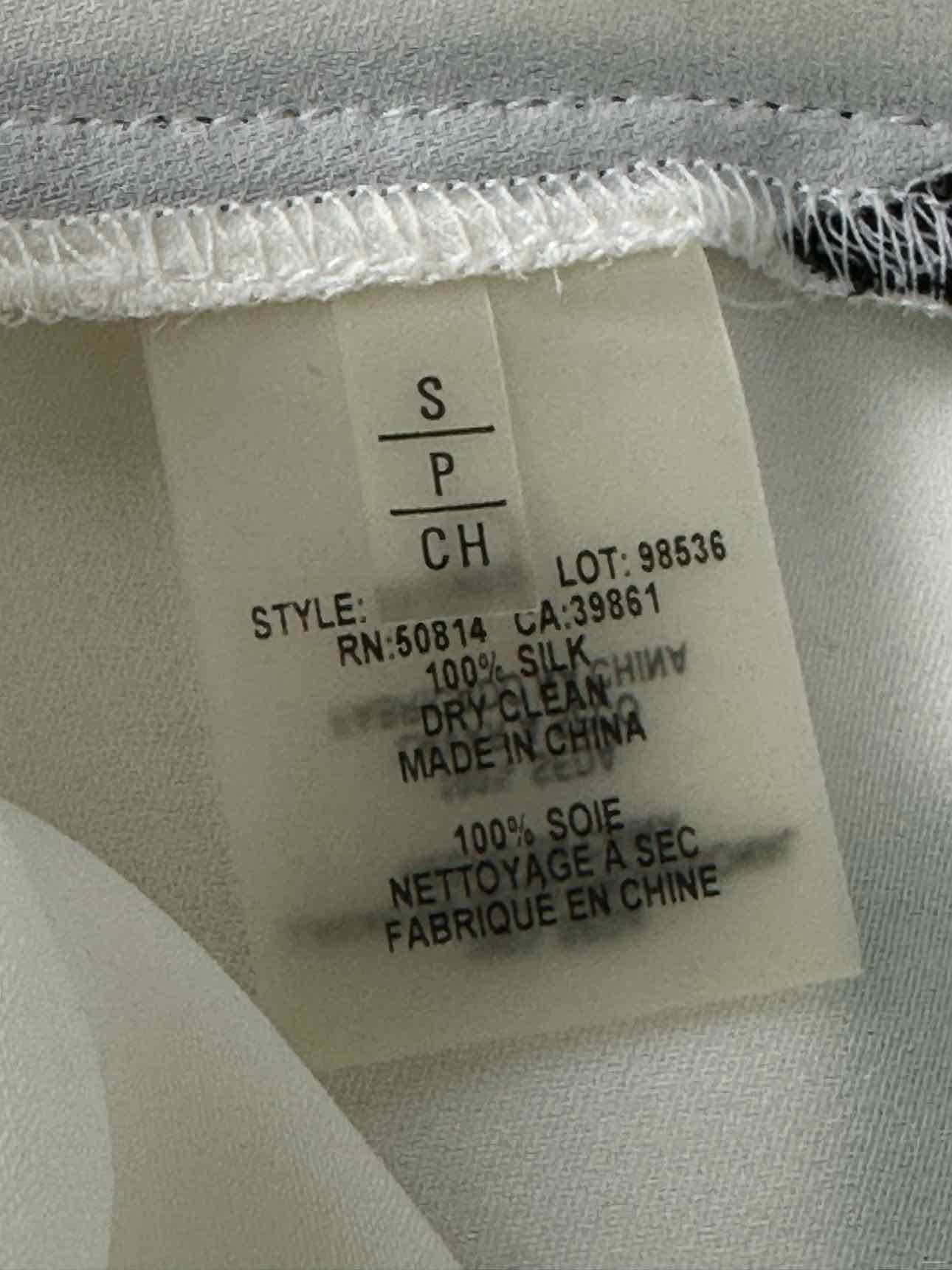ELIE TAHARI Cream 100% Silk Button Down, fabric content tag