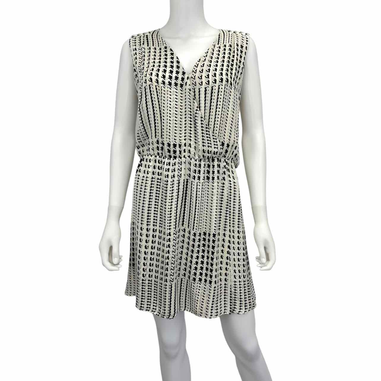Parker Black & White Print Dress Size L