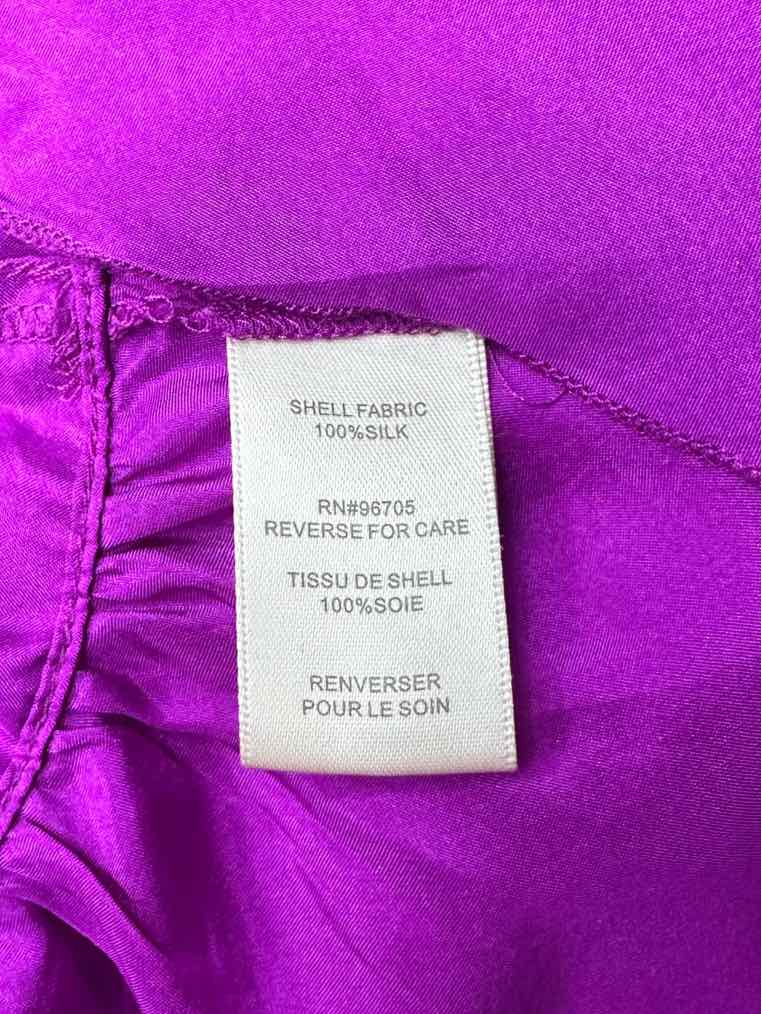 Rebecca Taylor Purple 100% Silk Top Size 4