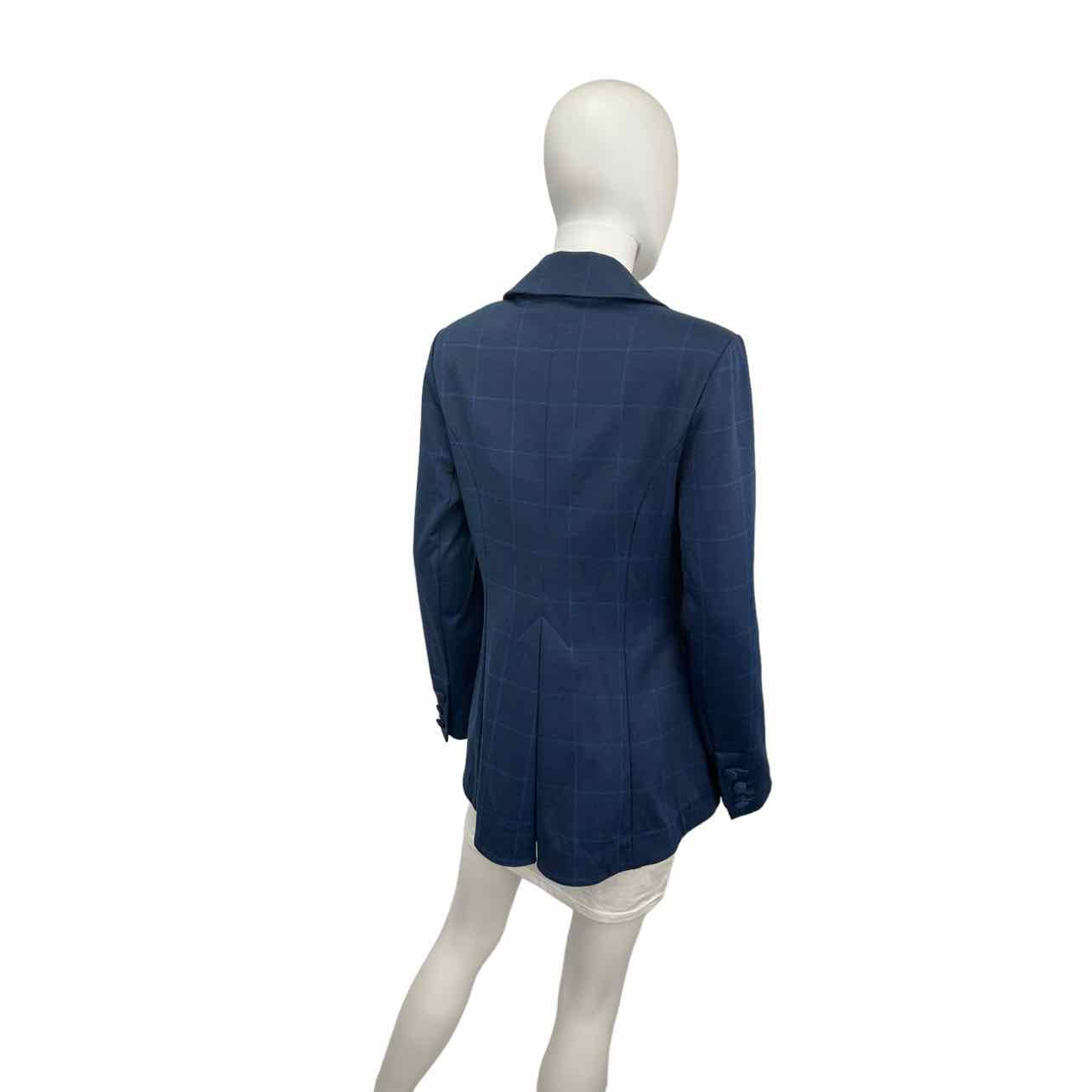 Cabi Navy Blue Windowpane Check Blazer Size 6