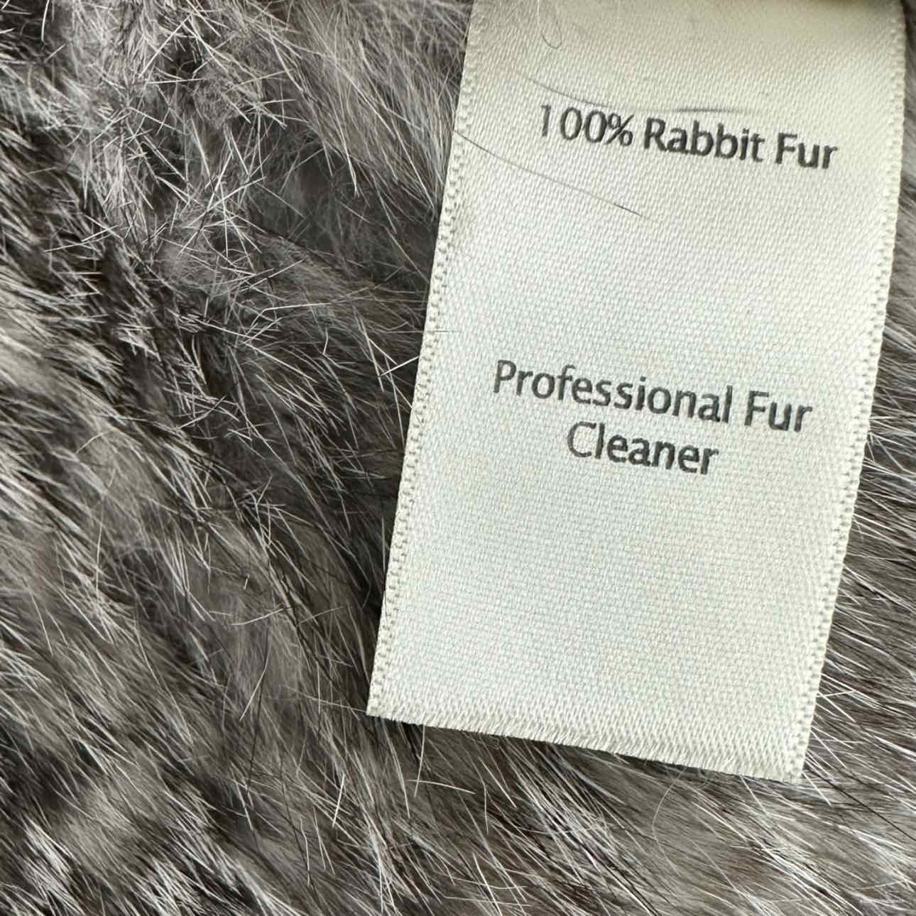 ecru Gray 100% Rabbit Fur Vest Size M