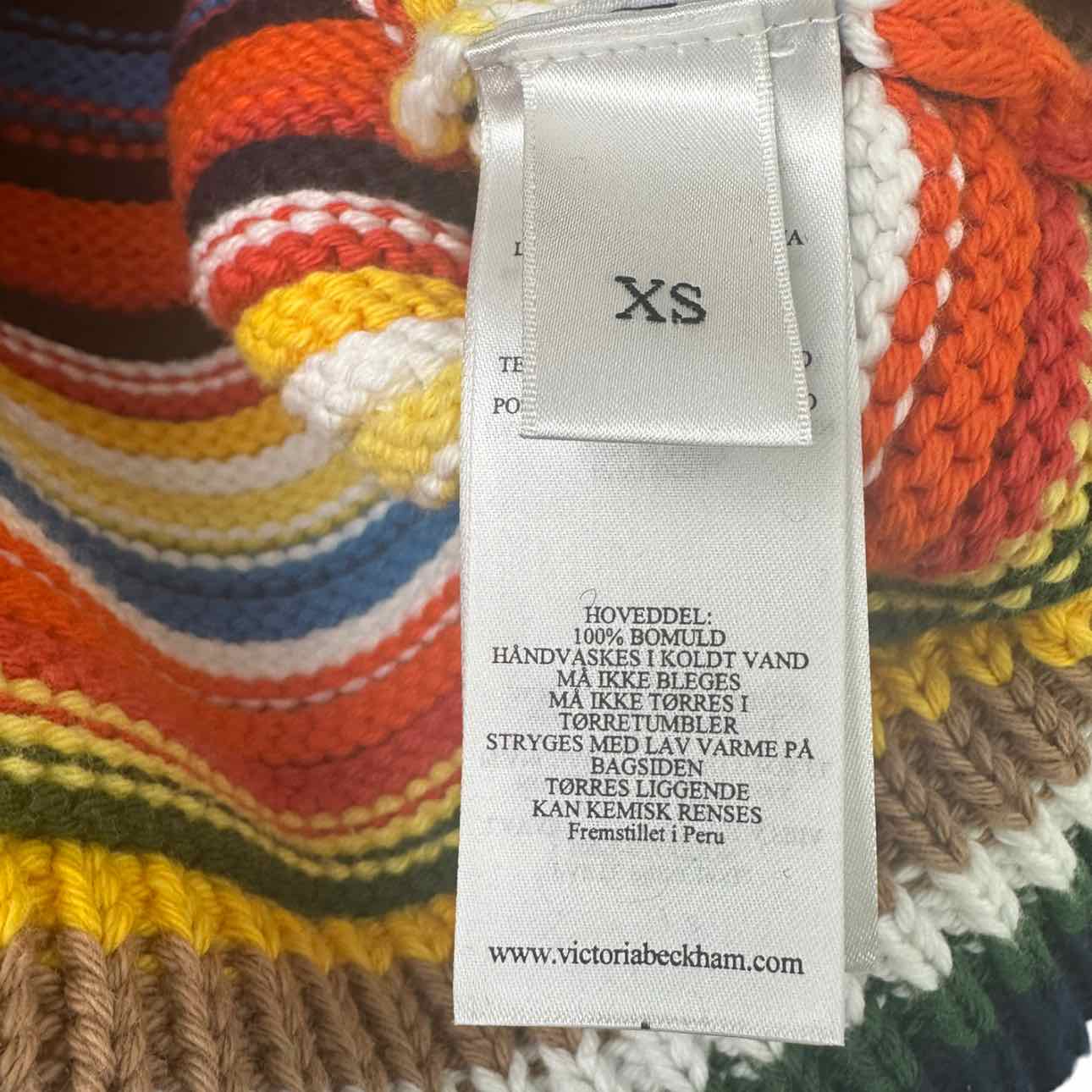 VVB VICTORIA BECKHAM 100% Cotton Striped Sweater, stretch knit sweater