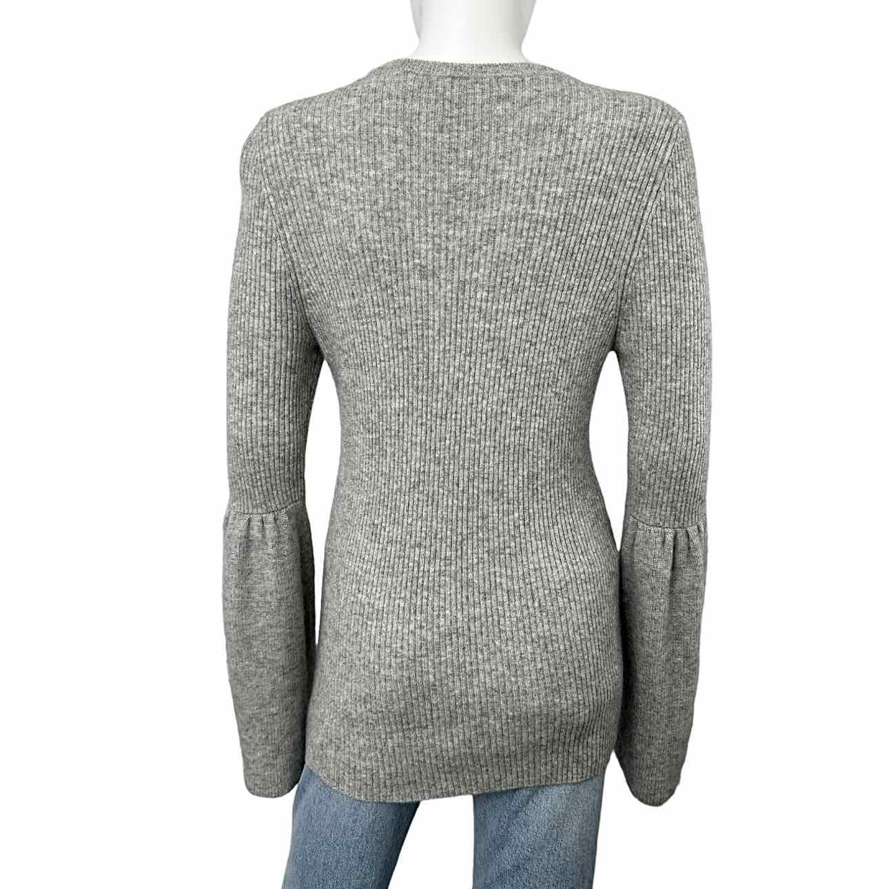 MAGASCHONI Gray 100% Cashmere Bell Sleeve Sweater, back