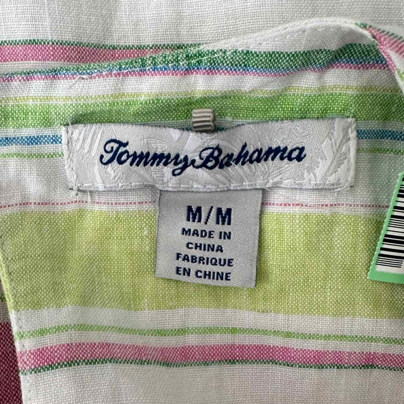Tommy Bahama 100% Linen Pastel Striped Sundress Size M