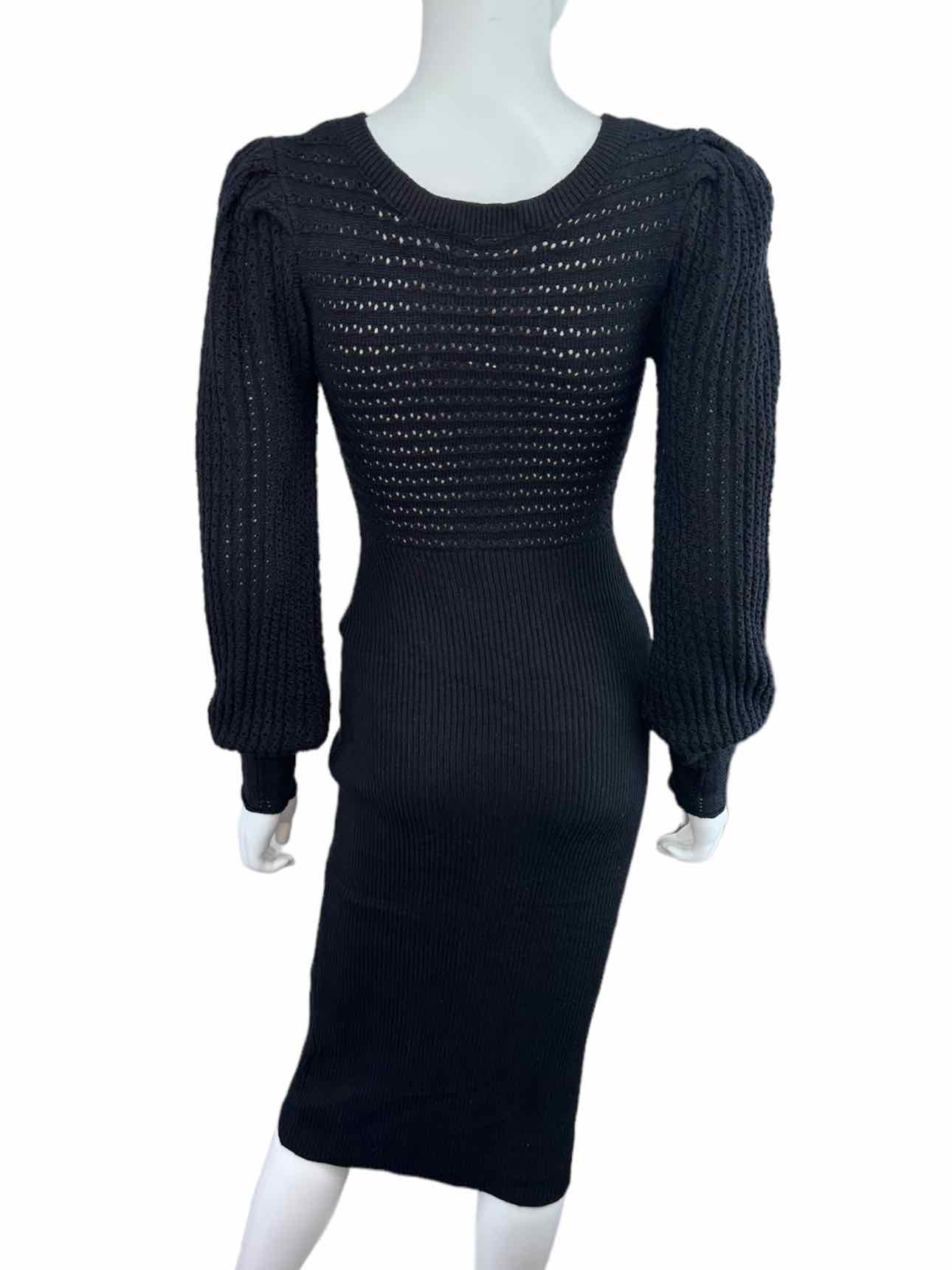 MINKPINK Black Sweater Midi Dress Size S