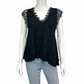 Free People Black Lace Lined Blouse Size XS