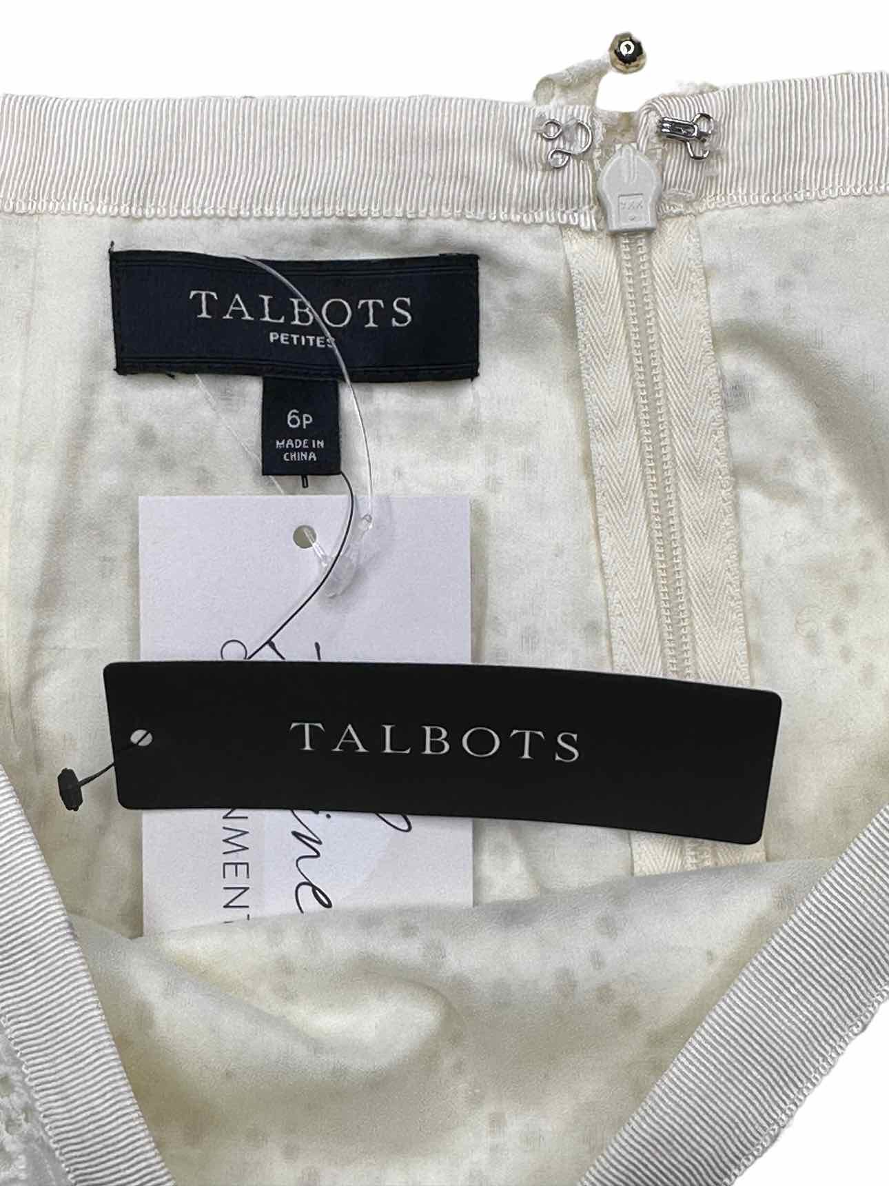 Talbots NWT Cream Floral Eyelet Pencil Skirt Size 6P