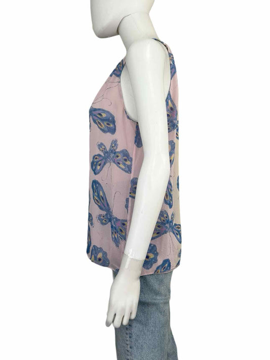 Diane von Furstenberg 100% Silk Butterfly Print Halter Top Size S
