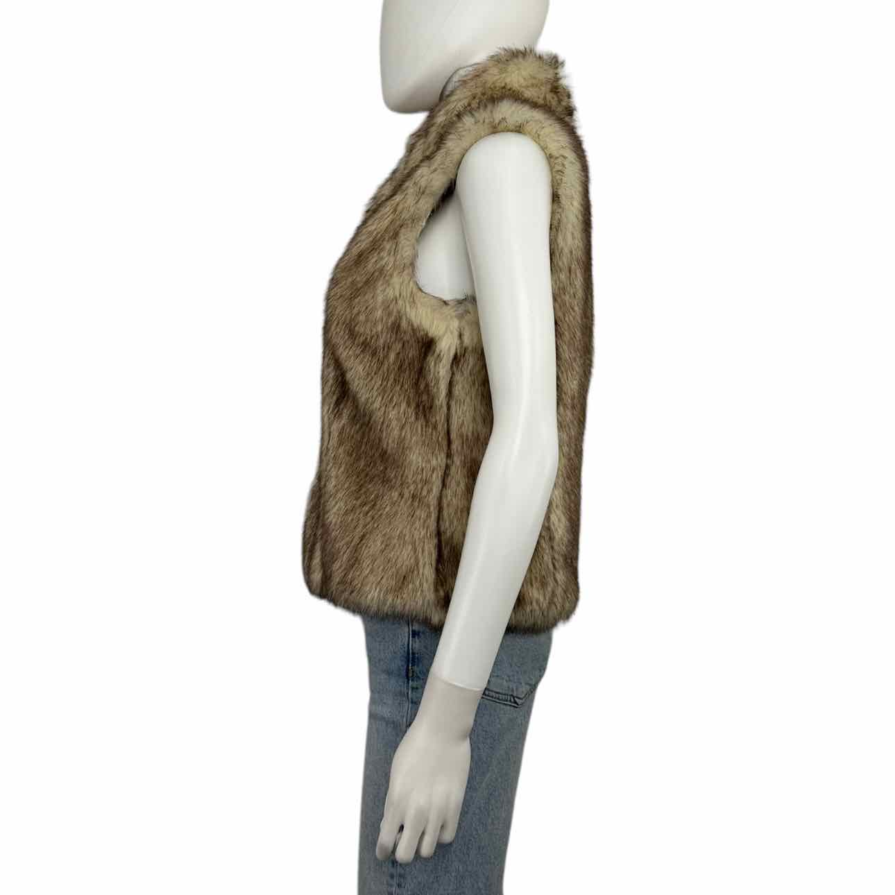 BCBGeneration Brown Faux Fur Vest Size XS/S