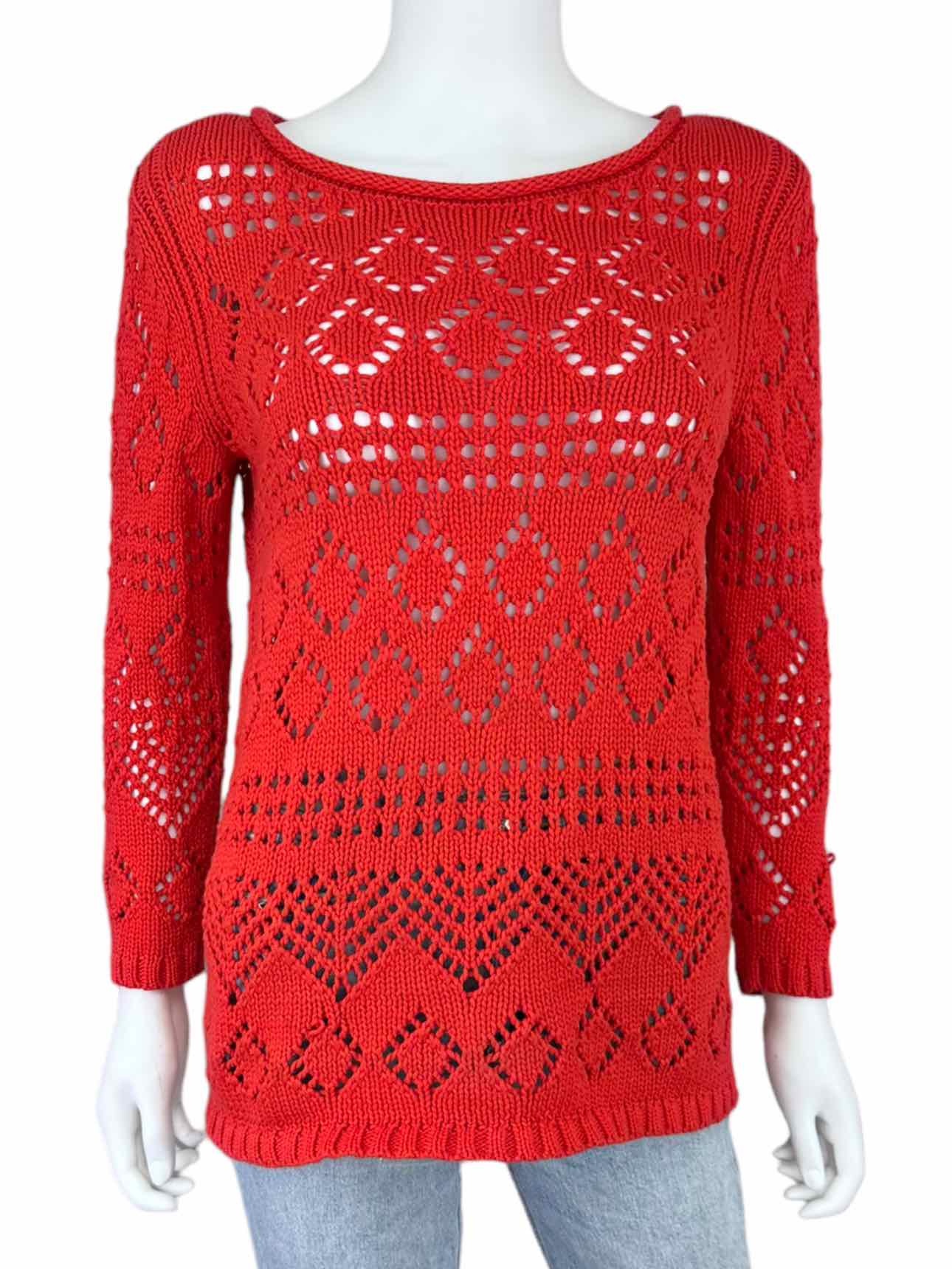 Talbots Coral Open Knit Sweater Size XS