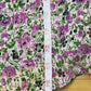 PEARL by LELA ROSE Purple Plaid Floral Crepe Tie Detail Top Size XS