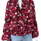 cabi Red Floral Print CORSAGE Blouse Size M
