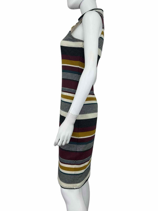GIANNI BINI Striped Stretch Knit Bodycon Dress Size M