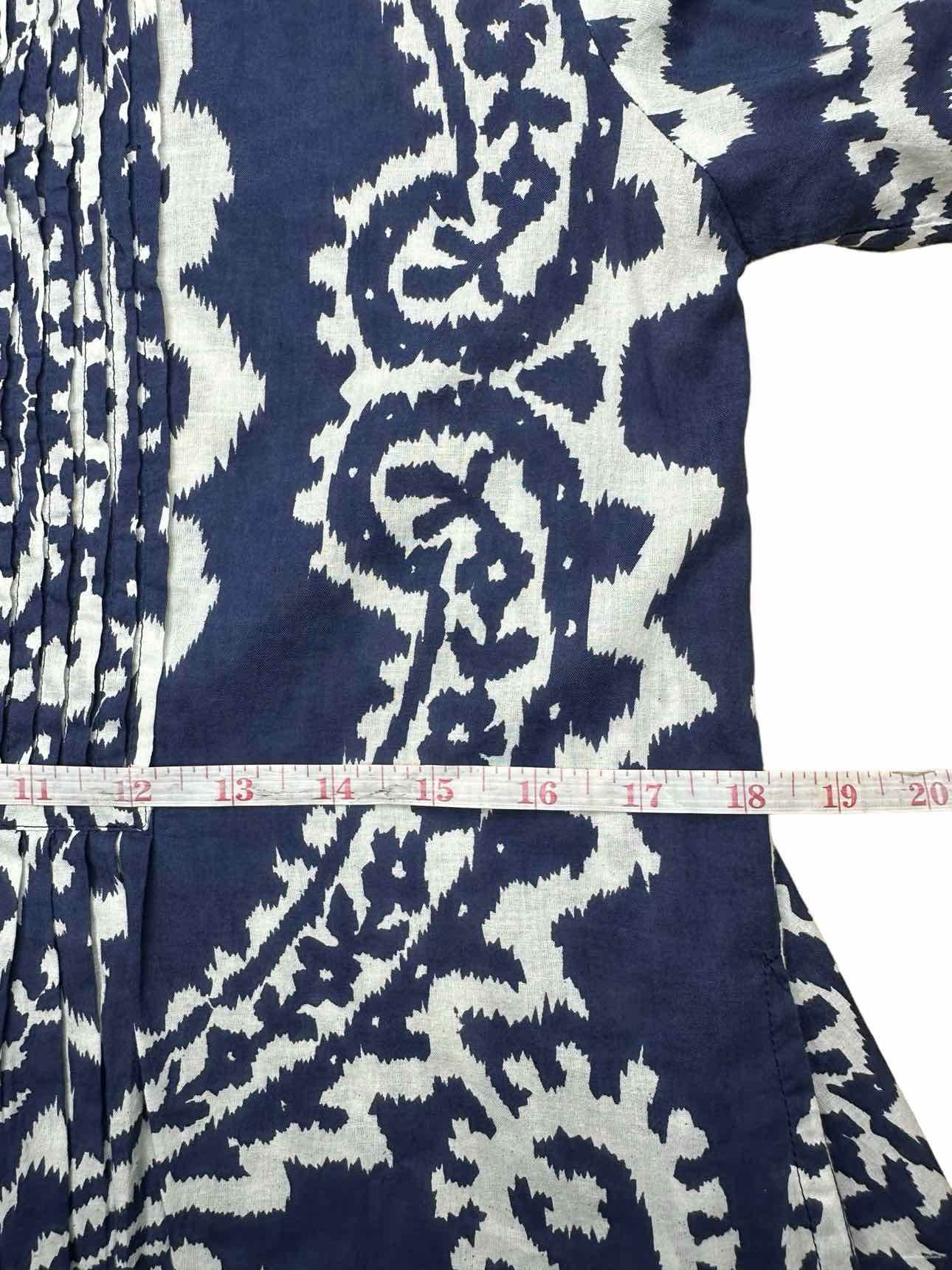 La Plage 100% Cotton Navy Blue Print Dress Size XS