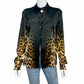Roberto Cavalli Silk Cheetah Button Down Size 46