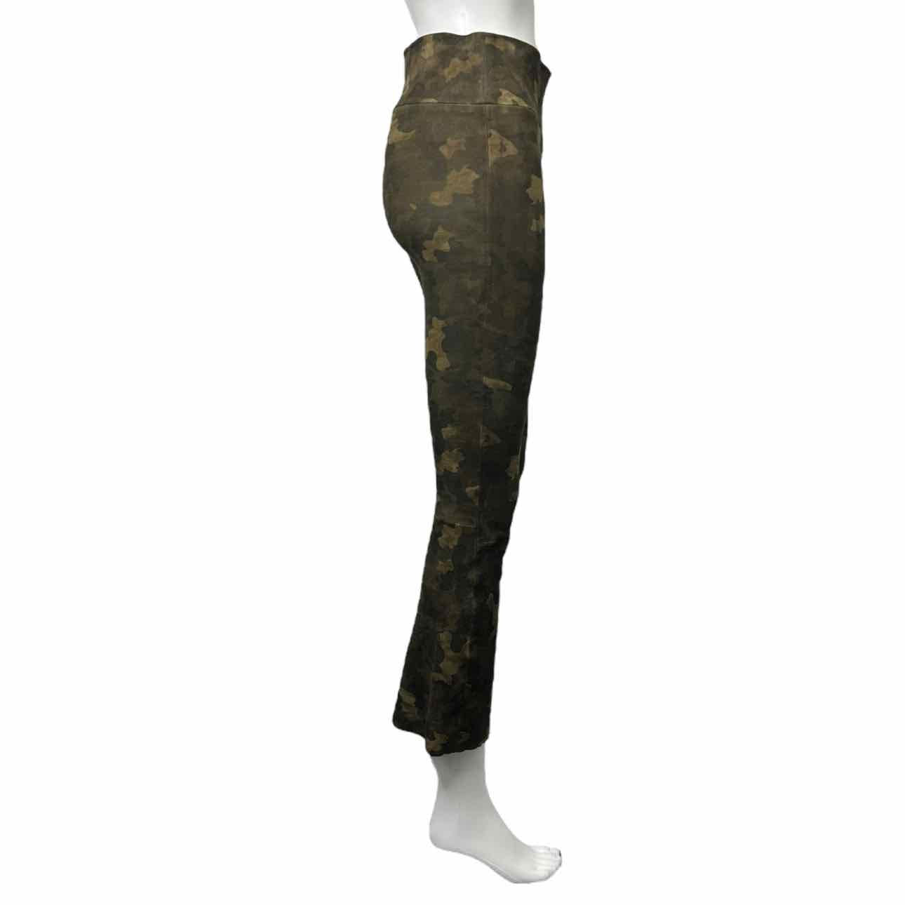 SPRWMN Green Camouflage Suede Leggings Size S – alineconsignment