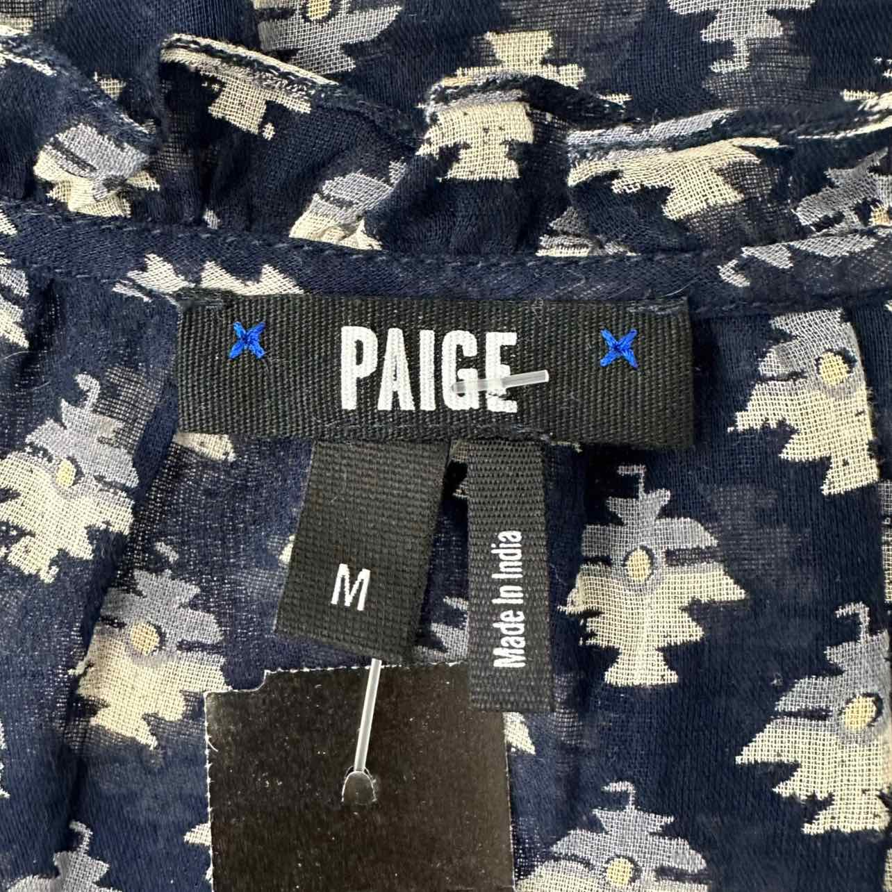 Paige Navy Print Top Size M