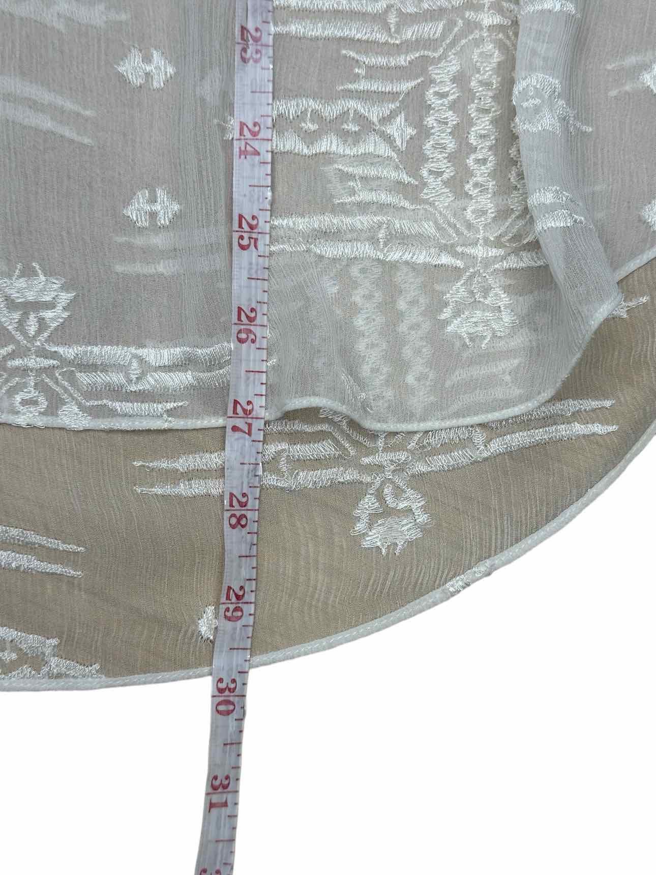 REBECCA TAYLOR Cream 100% Silk Embroidered Top Size 0