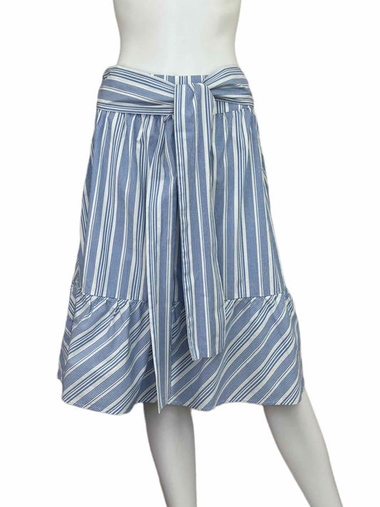 J. Crew NWT Blue Striped Midi Skirt Size 8