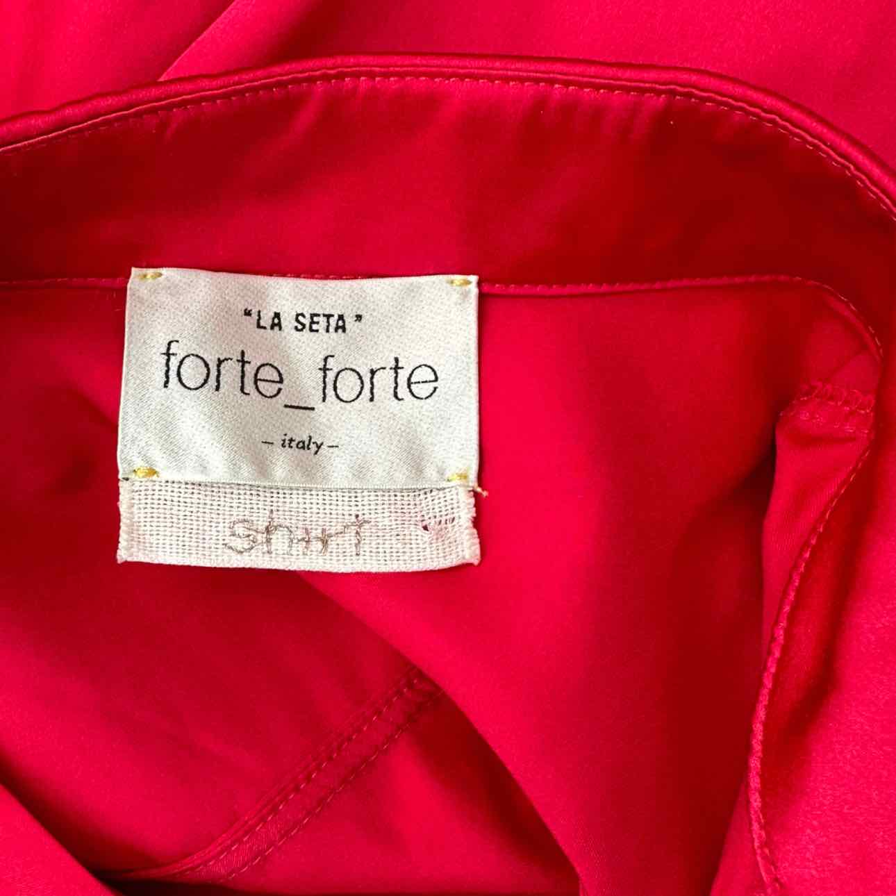 forte_forte Pink Silk Cropped LE SETA Button-down Size M